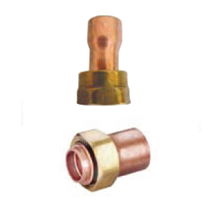 Straight copper fittings with nut without seal