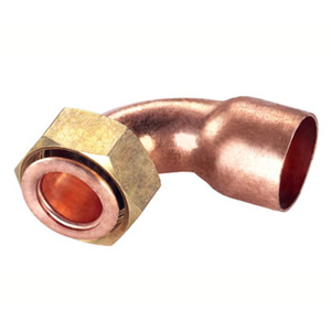 Curved copper fittings without seal, flat seat