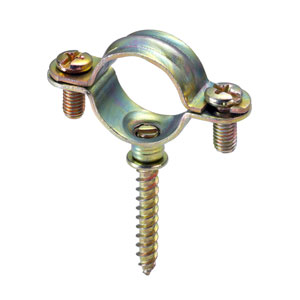 Metallic clamps with lag bolt