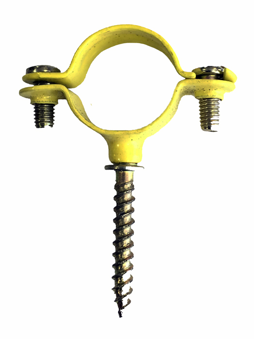 LAMINATED YELLOW CLAMP WITH LAG BOLT 35 mm